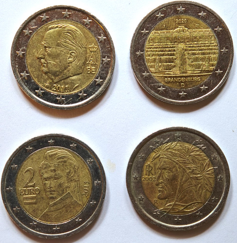 Euro coins popular - 4x,