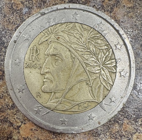 Euro coin 2002 - italy, dante